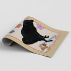 Printing of a funny black dog art print