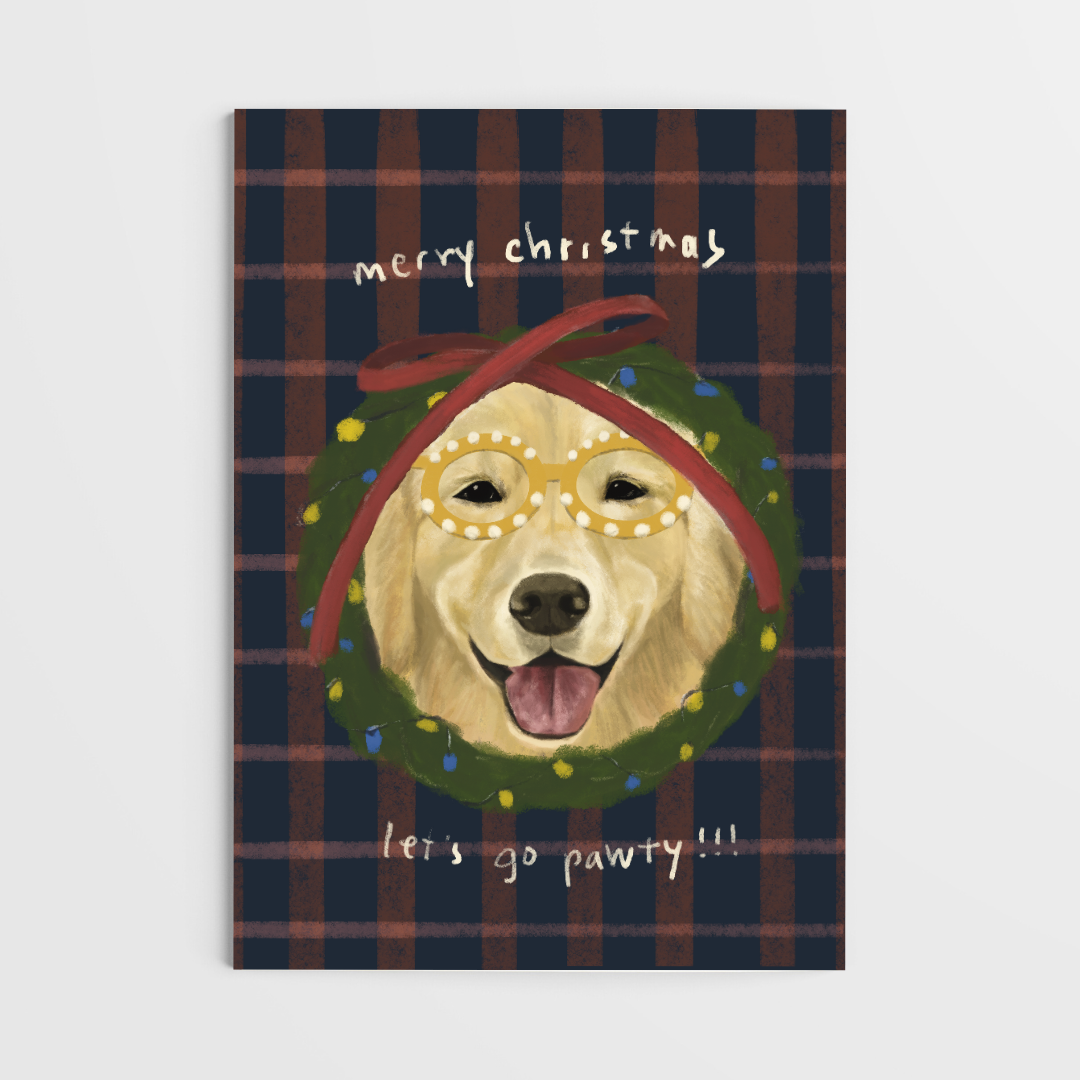 Golden Retriever Christmas Card A6