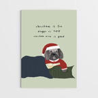 Tipsy Dog Christmas Card A6