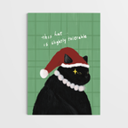 Cheeky Black Cat Christmas Card A6